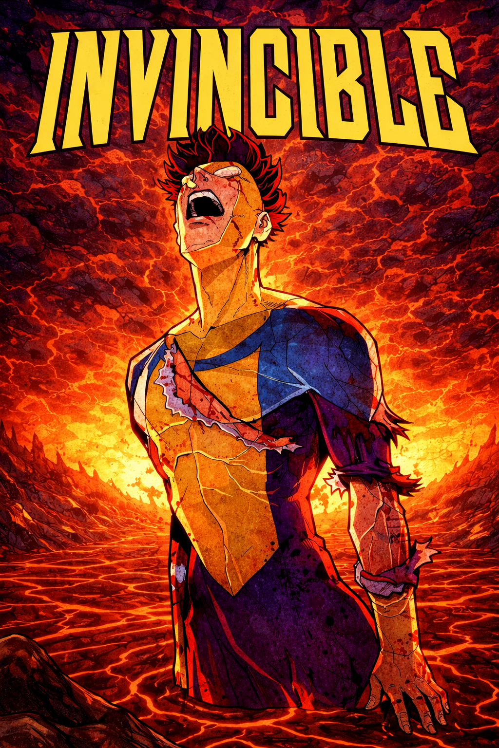 Invincible Mark Grayson Lava Rage Poster Print | Premium Wall Art