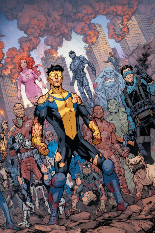 Invincible Cast Battle Scene Poster Print | Premium Wall Art